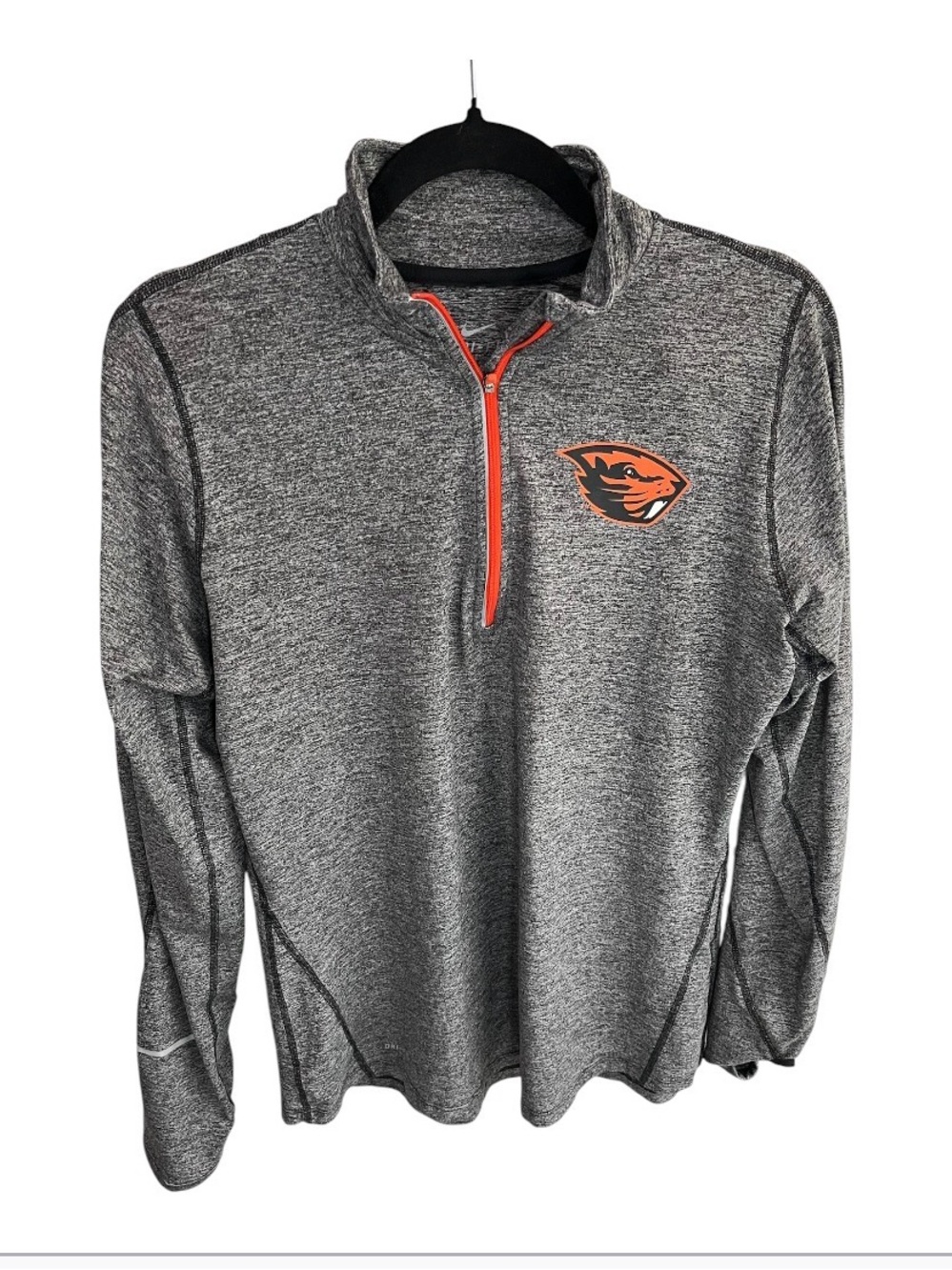Nike DriFit Oregon State University Beavers Grey Quarter Zip Size Large